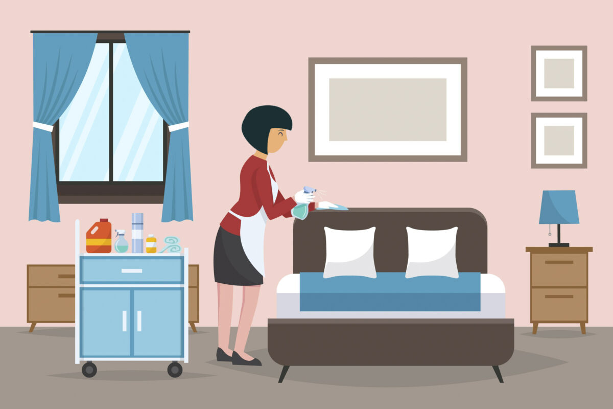 imagen de persona limpiando colchon
