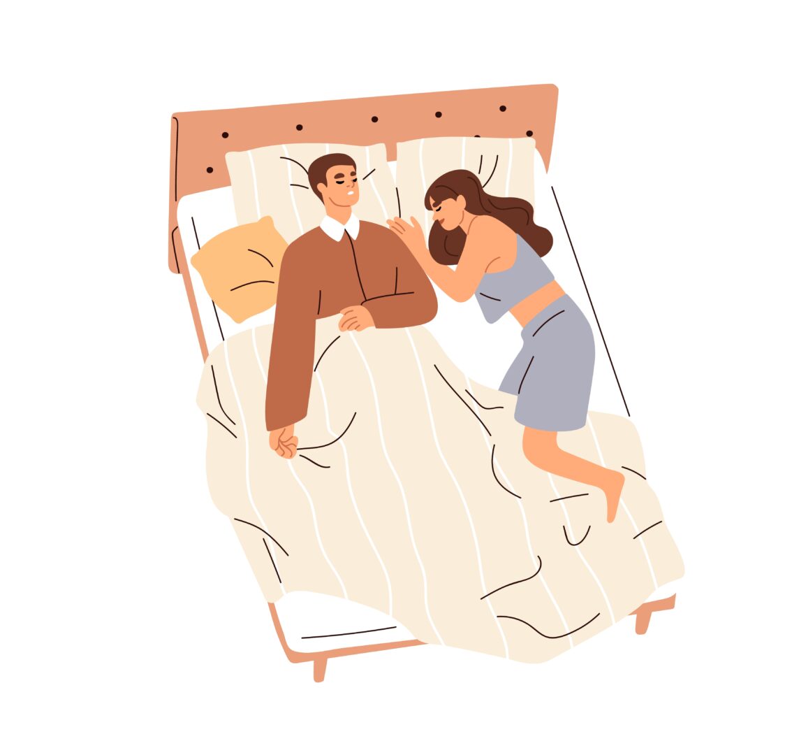 dibujo de pareja durmiendo