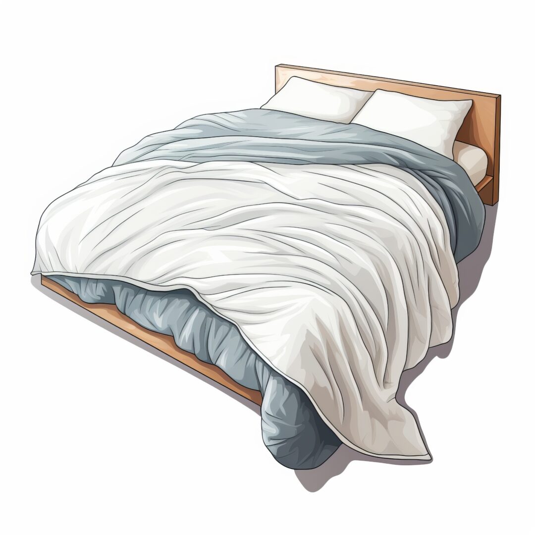 dibujo de cama con edredon nordico