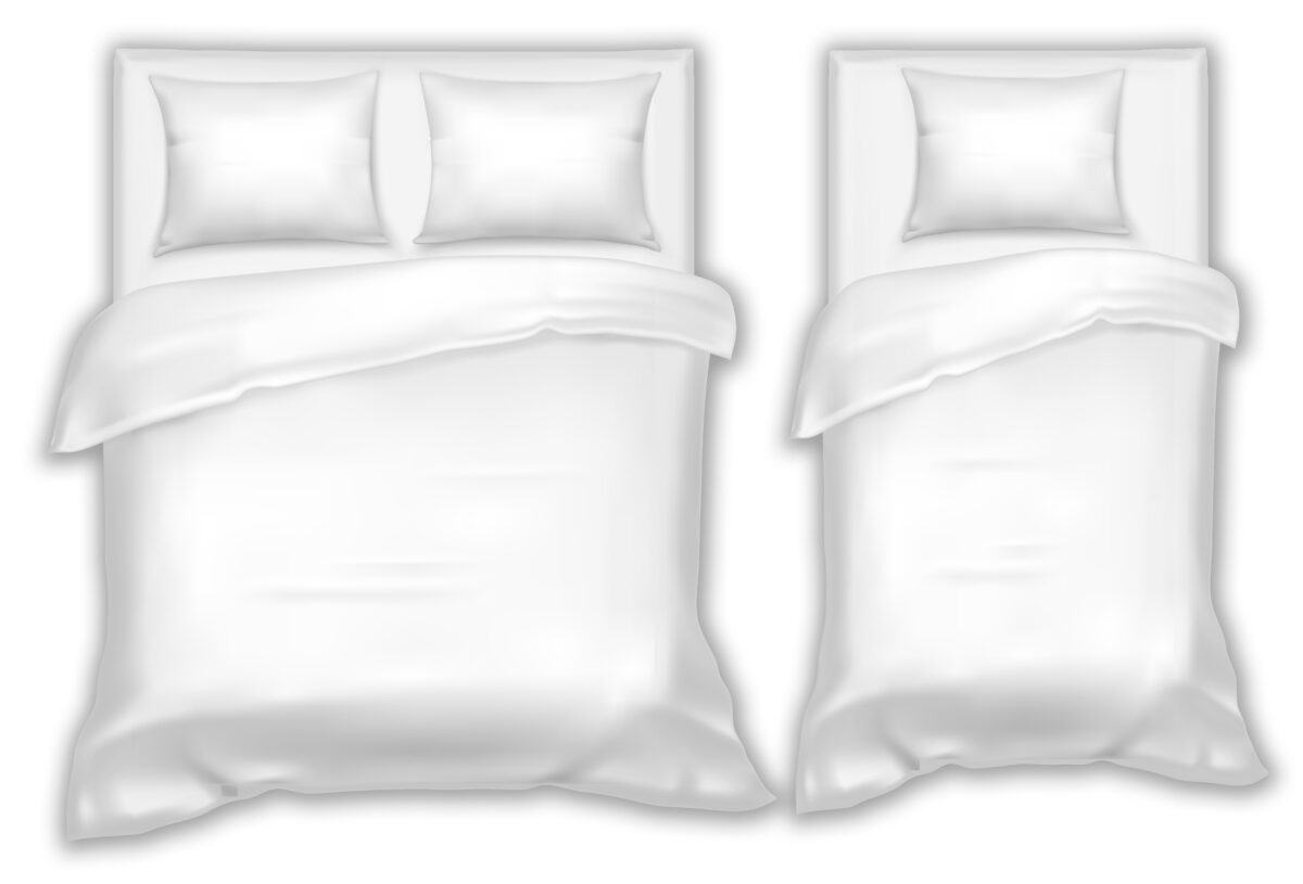 dibujo de diferentes tamaños de cama