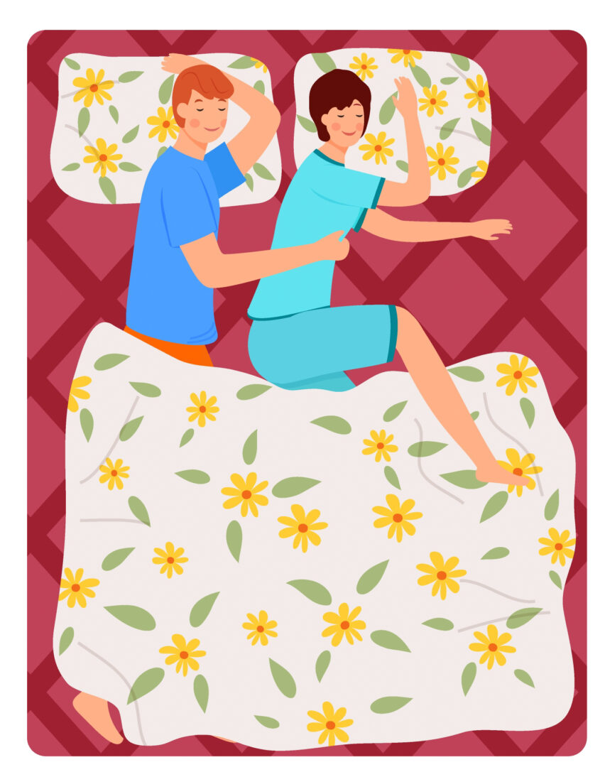 imagen de pareja tumbada en cama